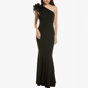 Aidan Mattox | Organza Ruffle one shoulder tulip evening gown Women’s size 8